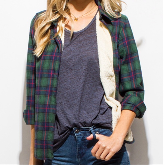 ARRIVED!long sleeve button up flannel top~ - Picture 4 of 7